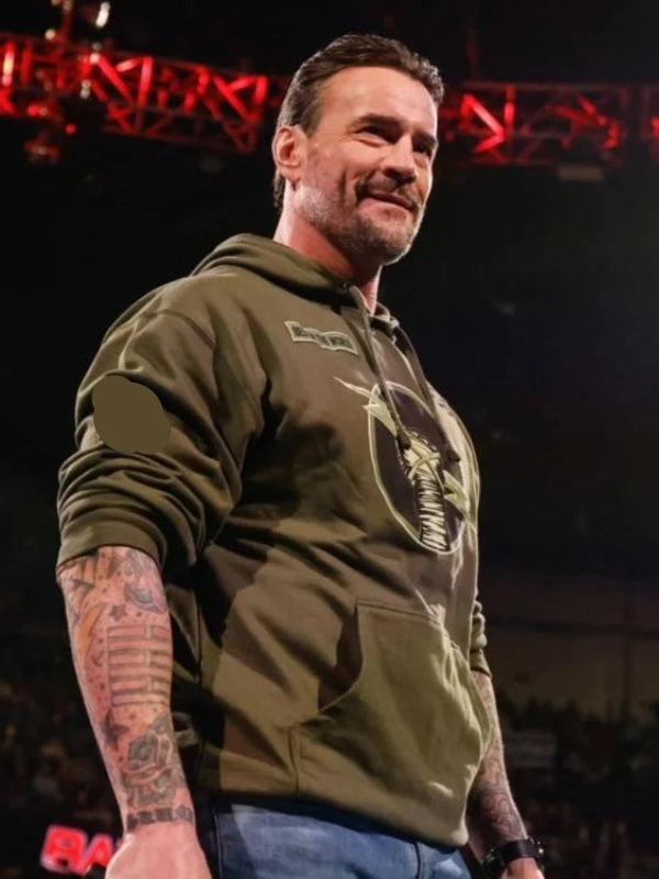WWE CM Punk Best In The World  Pullover Fleece Hoodie (Green)