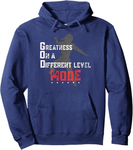 God Mode Greatness On A Different Level Mode-Hoodie- (Black-Blue-Navy Blue)
