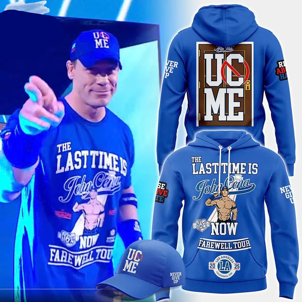 John Cena Farewell Tour 2025 Los Angeles Hoodie (Royal Blue) with cap