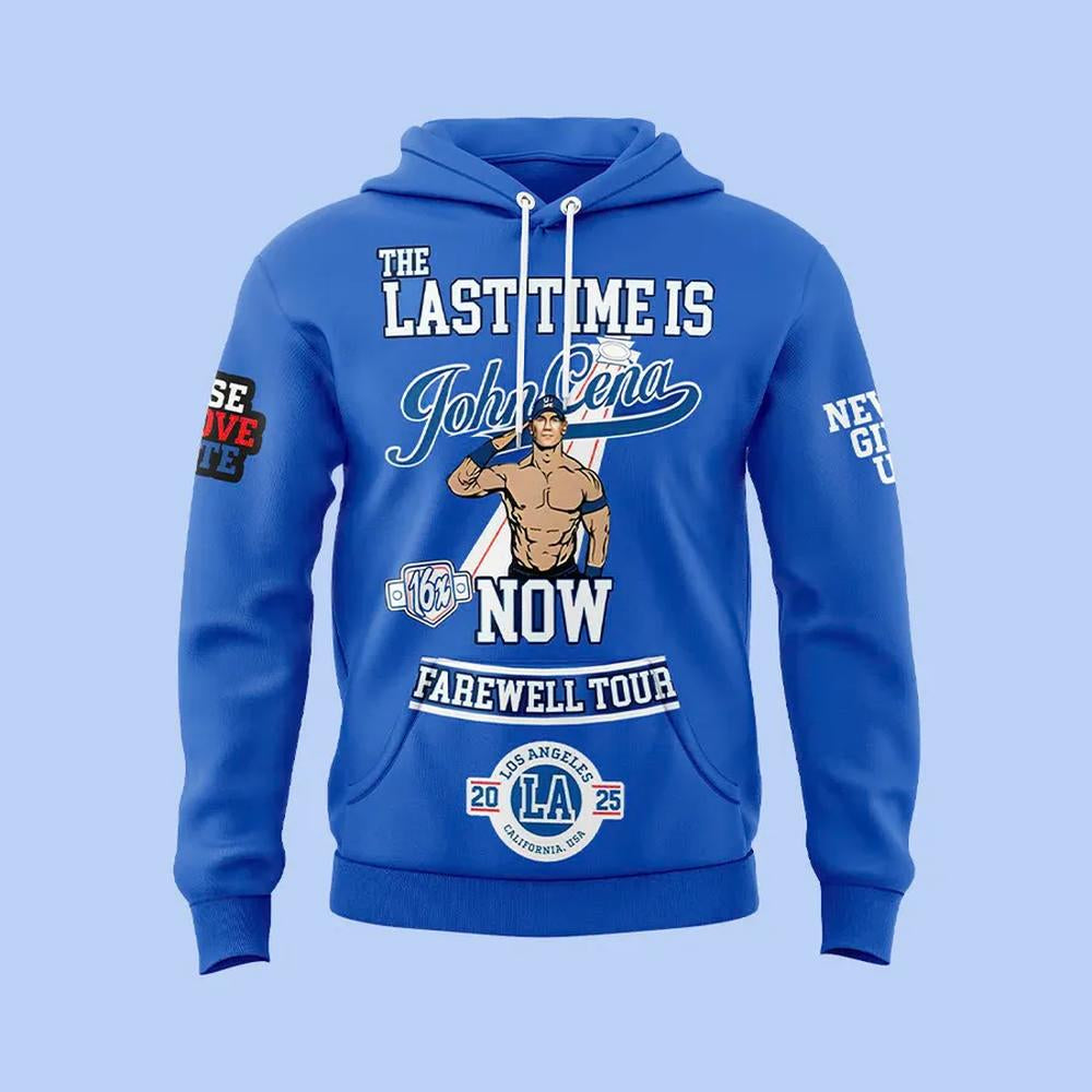 John Cena Farewell Tour 2025 Los Angeles Hoodie (Royal Blue) with cap