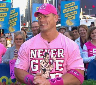 John Cena - Never Give Up - T-Shirt (Pink)