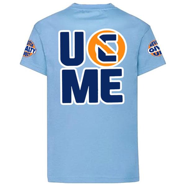 John Cena Never Give Up Men's Light Blue/Orange T-Shirt