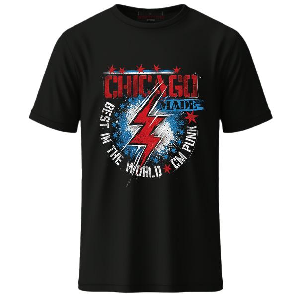 Men's Black CM Punk Chicago Made (T-Shirt)