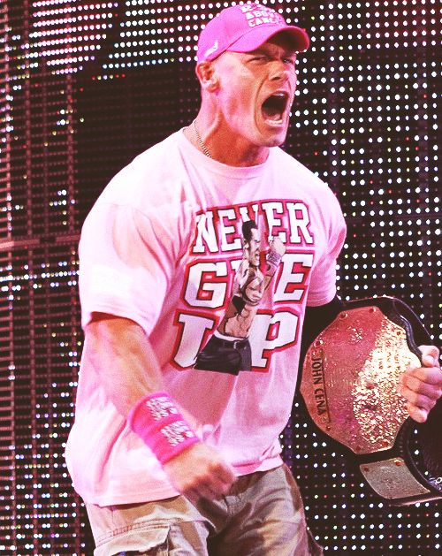 John Cena - Never Give Up - T-Shirt (Pink)