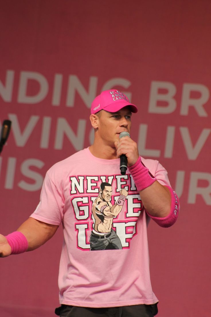 John Cena - Never Give Up - T-Shirt (Pink)