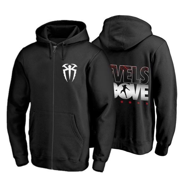 Black Roman Reigns Levels Above Zipper Hoodie Online In Pakistan
