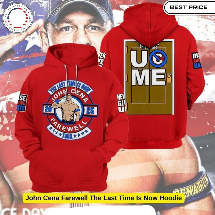 Men's Red John Cena Farewell Tour Pullover Hoodie (Red)