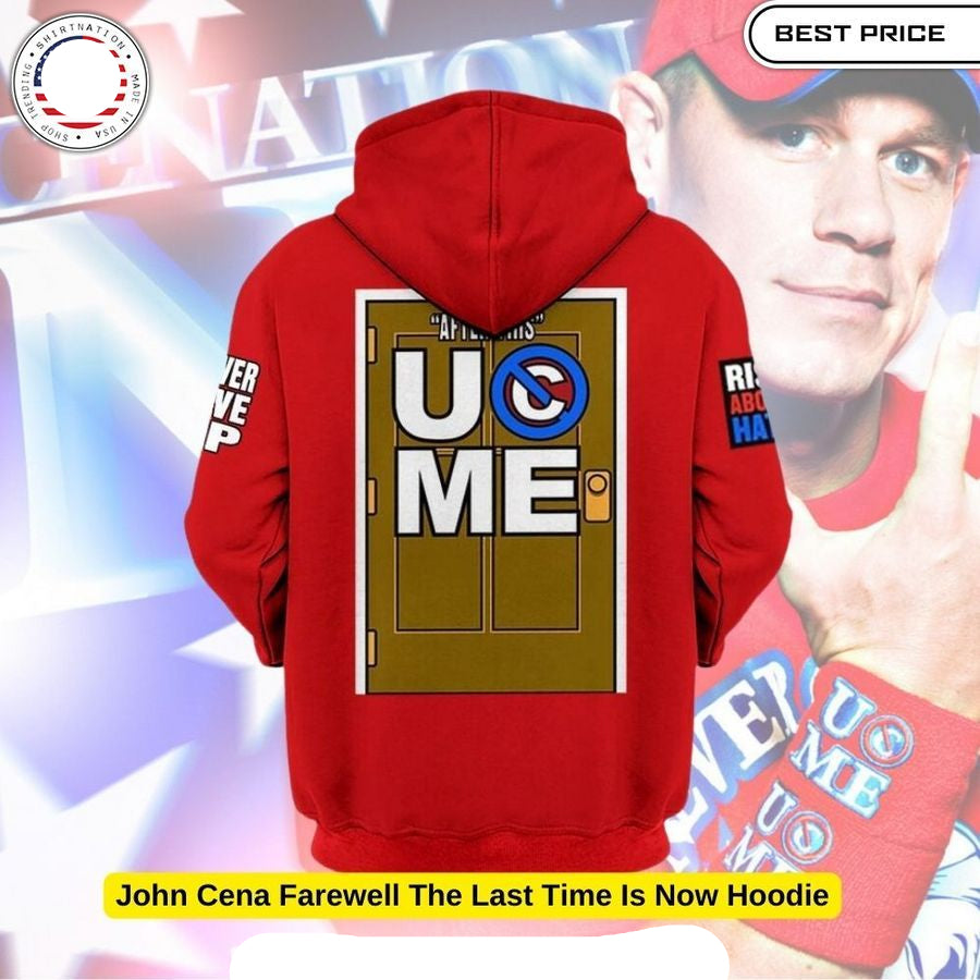 Men's Red John Cena Farewell Tour Pullover Hoodie (Red)