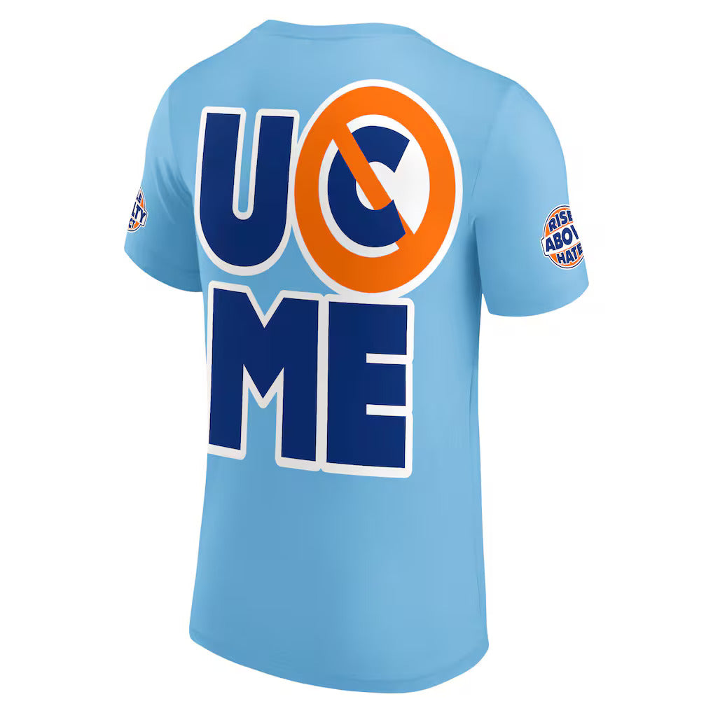John Cena Never Give Up Men's Light Blue/Orange T-Shirt