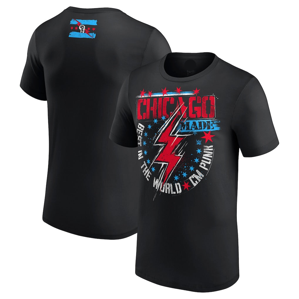 Men's Black CM Punk Chicago Made (T-Shirt)