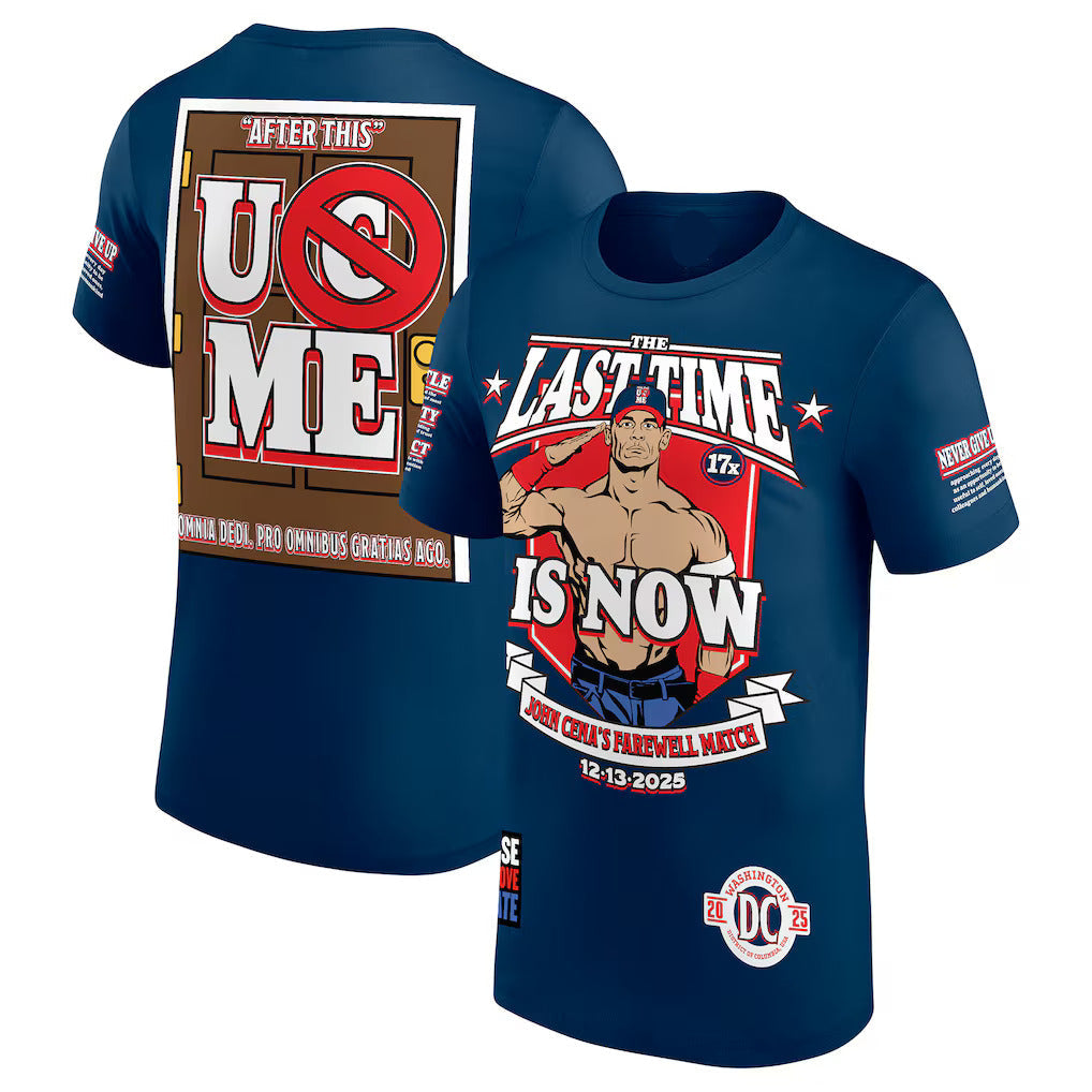 Men's Navy Blue John Cena Farewell Tour 2025 Washington D.C. (T-Shirt)