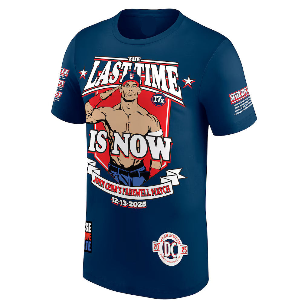 Men's Navy Blue John Cena Farewell Tour 2025 Washington D.C. (T-Shirt)