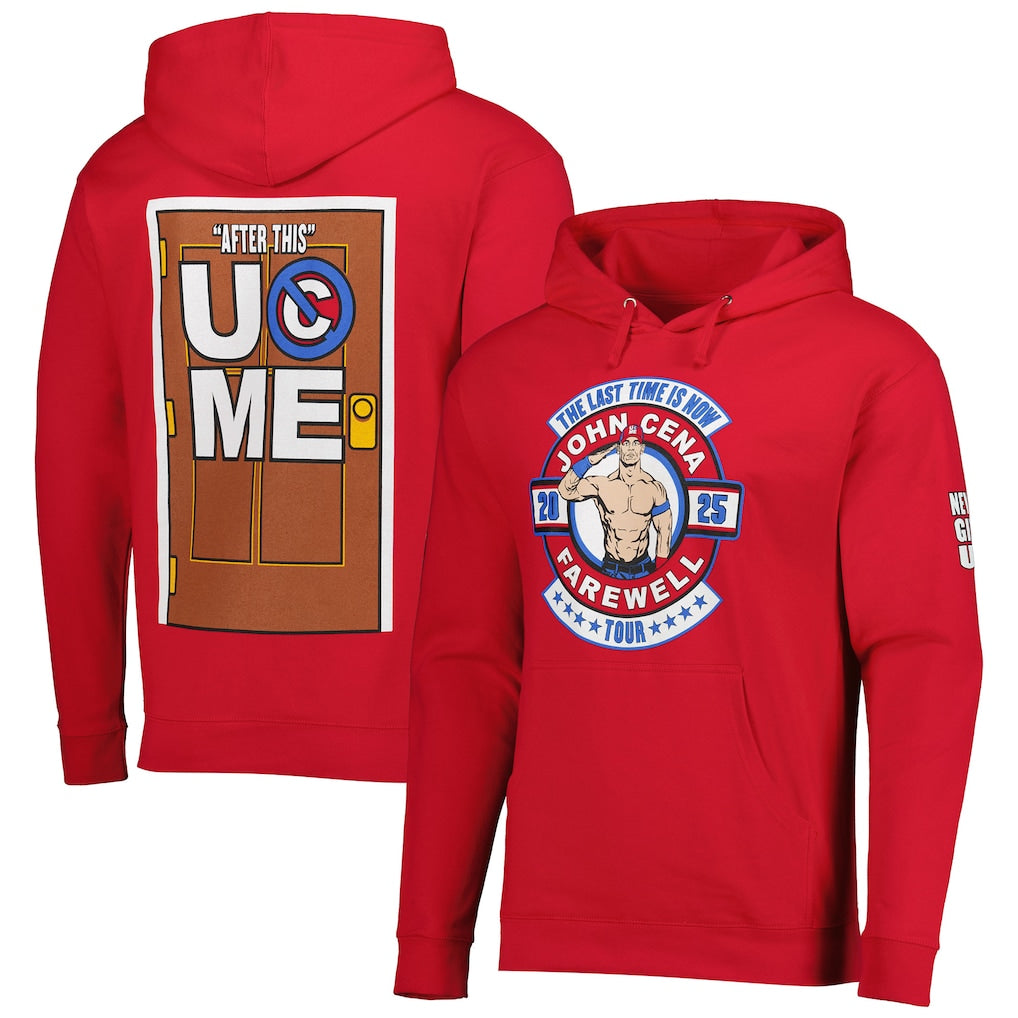 Men's Red John Cena Farewell Tour Pullover Hoodie (Red)