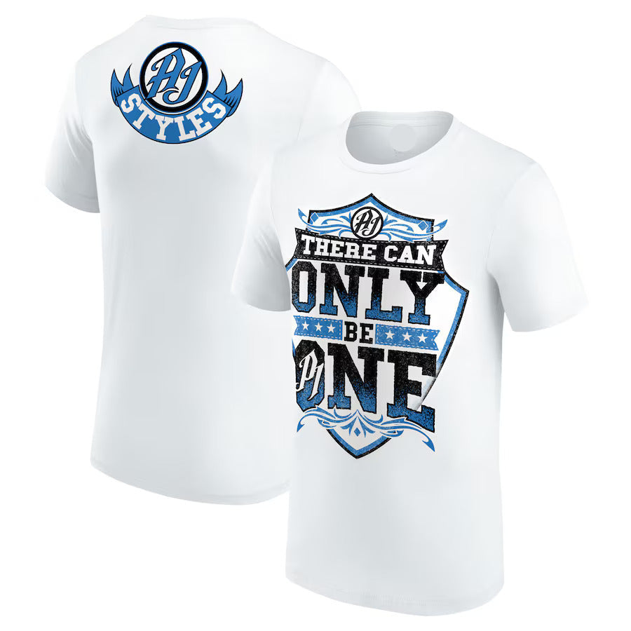 WWE AJ Styles There Can Only Be One T-Shirt - White
