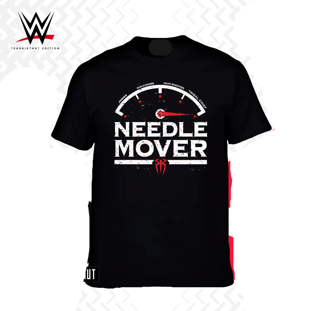 wwe Men's Black Roman Reigns Needle Mover T-Shirt