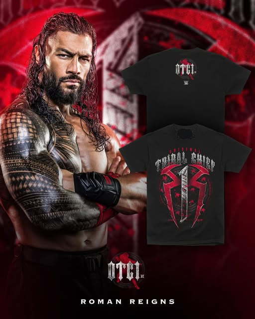 Men's Black Roman Reigns OTC1 Tribal Chief  (T-Shirt)