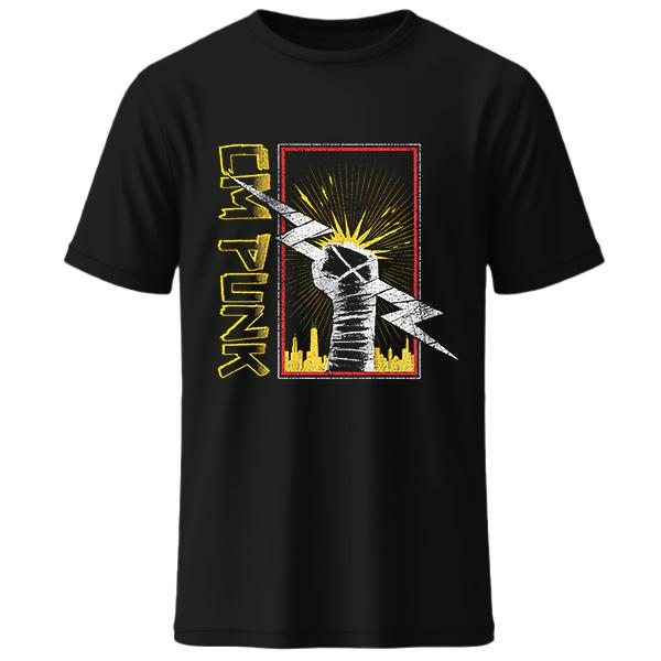 WWE CM Punk Chicago Fist T-Shirt -( Black)