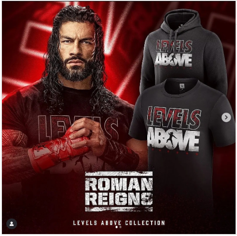 WWE Roman Reigns Levels Above Hoodie (Black)