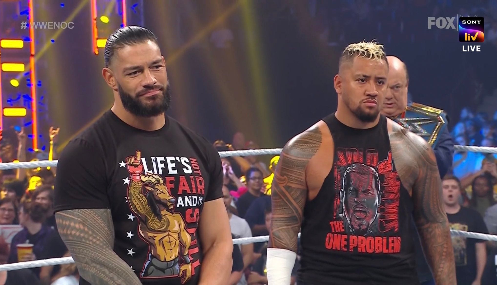 Men's Black Roman Reigns Life's Not Fair T-Shirt