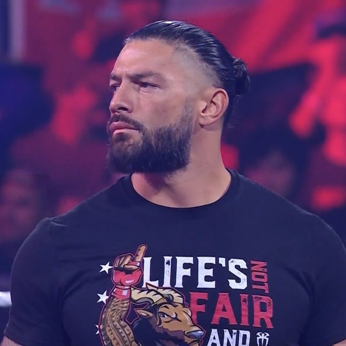 Men's Black Roman Reigns Life's Not Fair T-Shirt