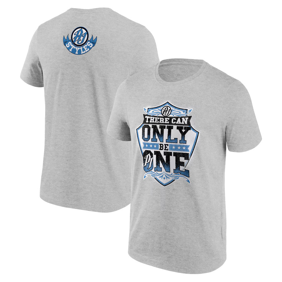 WWE AJ Styles There Can Only Be One T-Shirt - (Grey)